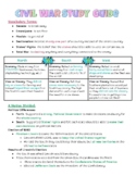 Civil War Unit Test Study Guide
