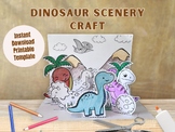 Dinosaur Scenery Craft Dinosaur Colouring Play toy set paper craft printout DIY