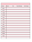 Irregular Verb Copywork Chart, conjugating irregular verb tenses