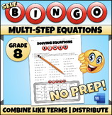 8th Grade Math Test Prep | Multistep Equations Worksheet Review Activity