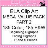 Consonant Blends & Digraphs Clip Art - ELA Mega Bundle Part 2
