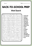 Back-to-School Prep Word Search Puzzle Worksheet Activity