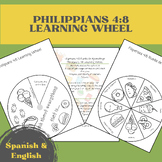 Bilingual Phil. 4:8 Learning Wheel, Spanish & English Bible Craft for Kids