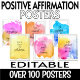 Positive Affirmation - Growth Mindset - Self Talk Posters - Watercolors
