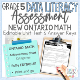 Grade 5 New Ontario Math Curriculum Data Literacy Assessment