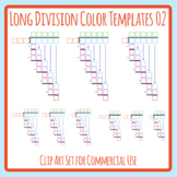 Long Division Templates - Colored Math Numbers Sum Clip Art Set Color 02