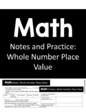 Math Notes and Practice: Place Value Whole Number