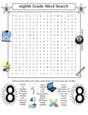 Eighth Grade Word Search Puzzle (for 8th Grade Only):