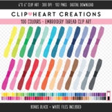 100 Embroidery Thread Clip Art