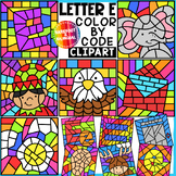 Letter E Color By Code Clipart | Beginning Sounds & Letter Clipart