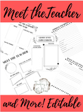 Meet the teacher & more! Editable