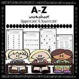 A to Z worksheet. Uppercase letter. Lowercase letter. A to Z letter.