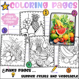 Summer Fruits and Vegetable Coloring Page