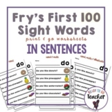 Fry's First 100 Words in Sentences (Printable)