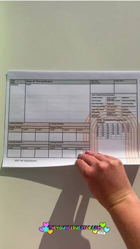 'Beige Green' Detailed Weekly Unit Lesson Plan / Program Template