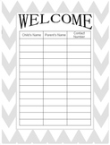 Chevron Welcome Sign In for Back to School in 8 different colors