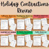 Halloween Grammar Activities | Holiday Contractions Bundle | Apostrophe L.2.2c