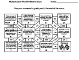 4th Grade Multiplication Word Problems: Math Maze
