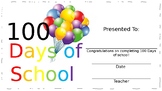 100 days of school certificate