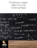 Multiplying Integers Valentines Coloring Page