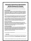 Colonial/American Revolution Artist Research Project