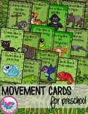 Rain Forest Jungle Animals Movement Cards for Brain Break Transition Activity