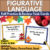 Fall Figurative Language Task Cards - Reading Stations, ELA Activity - 3rd & 4th