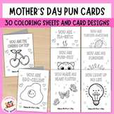 Mother's Day Cards Pun Templates and Coloring Pages