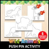 Wild Animals Push Pin Poke Prick Punch | Fine Motor Activity, Poke a Picture