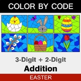 3-Digit + 2-Digit Addition - Easter  Coloring Pages | Color by Code