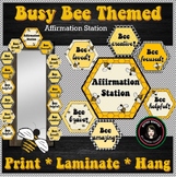 Positive Affirmation Station Mirror Cards | Busy Bee Theme SEL Affirmations