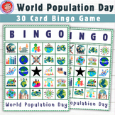 World Population Day Bingo Activities Game, Kids Party Game Bingo Card