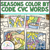 Seasons Color  By Code CVC Words Bundle