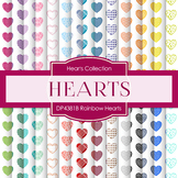 Digital Papers - Rainbow Hearts (DP4381B)