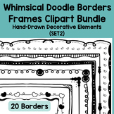 Whimsical Doodle Borders & Frames Clipart  Hand-Drawn Decorative Element(SET2)