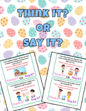 Easter Self-Regulation, Coping Skills, Social Skills Printables