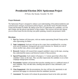 2024 Election: Candidate Spokesman Project (AP Gov)