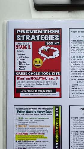 ESCALATION PREVENTION STRATEGIES - Visual Lesson Flip Cards