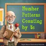 Math numbers count by 5 number line adding subtracting before and after