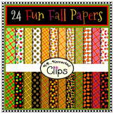 24 Fun Fall Papers - Clip Art