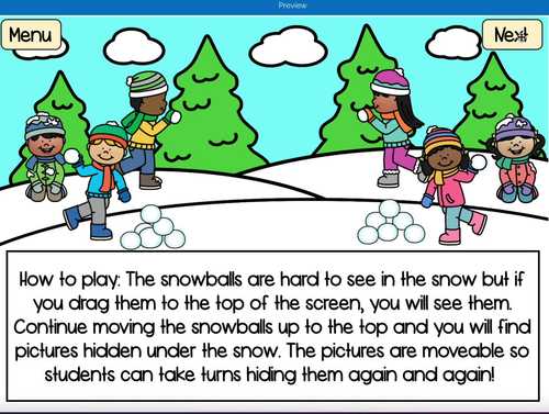 Winter Snow Articulation Activity Boom Cards Speech Therapy Winter Activity