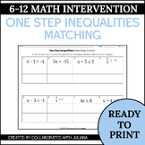 One Step Inequalities | Matching One Step Inequality Graphs + Solutions