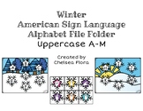 Winter ASL Alphabet File Folder Uppercase A-M