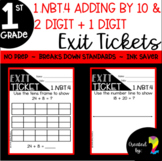 Adding Two-Digit Numbers - Add by 10 & Adding One-Digit Exit Tickets {1.NBT.4}