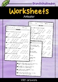 Anteater | Worksheets with Questions + Answers | English