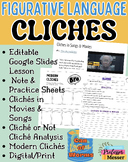 ELA Figurative Language ClichÂ¨Â¦ Editable Lesson, Notes, Activites-Digital/Print